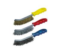 wolfcraft Juego de cepillos metálicos de mano de 3 piezas I 2138000 I Práctico juego para eliminar el óxido y limpiar