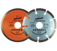 wolfcraft Juego de discos diamantados de corte, Ø 110 mm, 2 piezas I 8390000 I La alternativa económica - ideal para todos los principiantes y bricoladores ocasionales