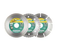 wolfcraft Juego de discos diamantados de corte, Ø 110 mm, 3 piezas I 8392000 I Una alternativa económica e ideal para todos los principiantes y bricoladores ocasionales