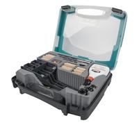 wolfcraft Juego de Ensamblaje con Espigas de Madera de 6, 8 y 10 mm | Kit de herramientas para carpinteria con guia de taladro madera, maletin, brocas y accesorios para MDF 4645000