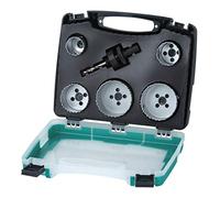 wolfcraft Juego de hojas de sierra de corona bimetal para instalaciones sanitarias, Ø 25-83mm, 6 piezas. - Para madera, plásticos, metales y materiales de obra en seco, profundidad de corte de 40mm