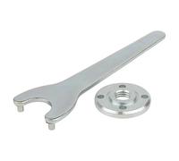 wolfcraft Juego de llave de brida para amoladora angular, recta, 2 piezas I 2457000 I Para sujetar discos de corte, desbastado y lijado