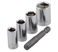 wolfcraft Juego de llaves de vaso (anchos de llave 7/8/10/13), 5 piezas I 2413000 I Para taladradoras, atornilladores de batería y atornilladores manuales