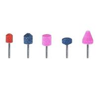 Wolfcraft Juego muelas abrasivas de cerámica 5 piezas vástago 3 mm 2142 para lijar y pulir
