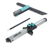 wolfcraft Juego de proyecto "Transferencia de ángulos y ajuste de laminado" I 8660000 I 2 prácticos asistentes para la instalación precisa de vinilo y laminado