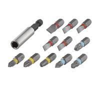 Wolfcraft Juego de puntas ranura/estrella (PH/PZ) 2445000 – 12 piezas con portapuntas magnético