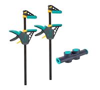 wolfcraft Juego de sargentos monomanuales XL, 3 piezas I 8624000 I Permite anchuras de sujeción de 450 mm por sargento, en combinación hasta 1060 mm I Hasta 120 kg
