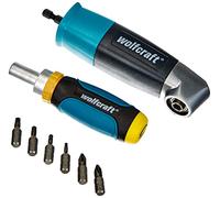 wolfcraft Kit de destornillador para cajones, 8 piezas I 1001000 I Juego para taladrar y atornillar en zonas de difícil acceso