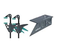 wolfcraft Mini-sargento monomanual EHZ, 3455100, El sargento monomanual para la construcción de maquetas + Escuadra 3D, 5208000, Para trabajar con piezas tridimensionales