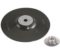 wolfcraft Plato Abrasivo de Goma Flexible para Amoladora, Diámetro 115 mm | Soporte para discos de lija en madera y metal con tuerca de fijación universal para todas las marcas, 2450000