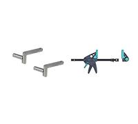 wolfcraft Sargento de barrilete para mesa de trabajo PRO 65-150-W + dispositivos de sujecion rapida para todos los bancos de trabajo con orificios de 20 mm