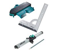 wolfcraft Set para suelos perfectos "Ajuste de suelos laminados y de diseño" I 6976000 I Kit completo compuesto por escuadra universal, calibre para contornos y ajustador de laminado