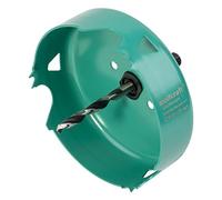 wolfcraft Sierra Corona de Acero al Carbono para Madera y Pladur, 105 mm | Ideal para instalaciones eléctricas y sanitarias con broca centradora, vástago hexagonal y calidad TÜV. Art. 5972000
