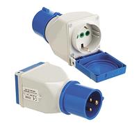 WOLFPACK LINEA PROFESIONAL - Adaptador Industrial Cetac Schuko Simple 2p Con Tapa