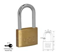 Wolfpack linea profesional - candado laton arco largo llaves iguales 4