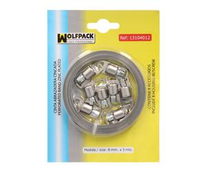 Wolfpack linea profesional cinta abrazadera cortar zincada 8 mm. x 3 m