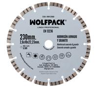 Disco de corte Wolfpack para hormigón armado/granito, diámetro de 230 mm.