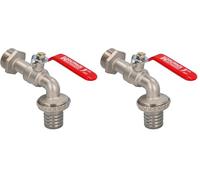 WOLFPACK LINEA PROFESIONAL Grifo Jardín Esfera 1". Grifo Exterior para Sistemas de Agua. (Paquete de 2)