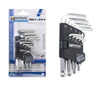 Wolfpack linea profesional - juego llaves allen 9 piezas con bola