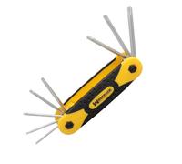 WOLFPACK LINEA PROFESIONAL Juego Llaves Torx Plegable 8 Piezas Inviolable, Llave Torx Hexagonal, Llave Estrella, Llave Allen Estrella