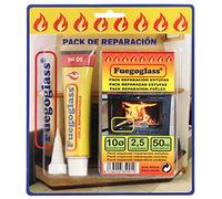 WOLFPACK LINEA PROFESIONAL - Kit Reparacion Estufas/Chimeneas, Cola Refractaria y Cordon Fibra Vidrio 10 mm. x 2,5 m.