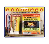WOLFPACK LINEA PROFESIONAL - Kit Reparacion Estufas/Chimeneas, Cola Refractaria y Cordon Fibra Vidrio 8 mm. x 2,5 m.