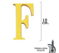 Wolfpack linea profesional - letra latón 'f' 10 cm. con tornilleria o