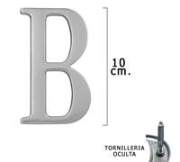 Wolfpack linea profesional - letra metal 'b' plateada mate 10 cm. con
