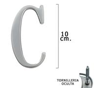 Wolfpack linea profesional - letra metal 'c' plateada mate 10 cm. con
