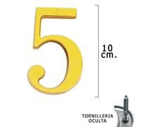 Wolfpack linea profesional - numero latón '5' 10 cm. con tornilleria