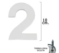 Wolfpack linea profesional - numero metal '2' plateado mate 10 cm. con