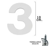Wolfpack linea profesional - numero metal '3' plateado mate 10 cm. con