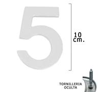 Wolfpack linea profesional - numero metal '5' plateado mate 10 cm. con