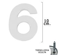 Wolfpack linea profesional - numero metal '6' plateado mate 10 cm. con