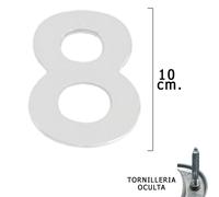 Wolfpack linea profesional - numero metal '8' plateado mate 10 cm. con