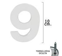 Wolfpack linea profesional - numero metal '9' plateado mate 10 cm. con