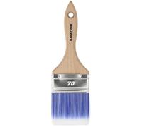 WOLFPACK LINEA PROFESIONAL Paletina Profesional Plus Ancho 70 mm. Cerdas Sintenticas PBT, Mango Madera Haya Ergonomico, Brocha Pintor, Pincel Pintura