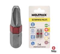 Wolfpack linea profesional puntas destornillador phillips nº 3 (2 pie