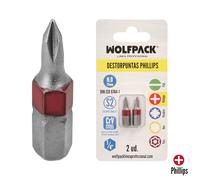 Wolfpack linea profesional puntas largas destornillador phillips nº 0
