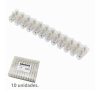 WOLFPACK LINEA PROFESIONAL - Regleta Ficha Empalme 6 Amperios / Seccion 6 mm. Envase De 10 Regletas de 12 Fichas Cada Una.