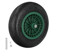 WOLFPACK LINEA PROFESIONAL Rueda Carretilla Neumatica Para Carretilla Obra/Jardin Llanta Plastico Eje Ø 20 mm. Rueda Carretilla Jardin, Carro Invernadero