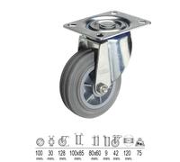 Wolfpack linea profesional rueda industrial goma gris placa size_name