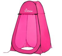Wolfwise Tienda De Campaña Pop Up, Tiendas Instantáneas Carpas Vestidor Vestuario Espacioso para Camping, Ciclismo, Baño, Ducha, Playa, Ancho 47" (120 cm), Alto 75" (190 cm), Rosa roja