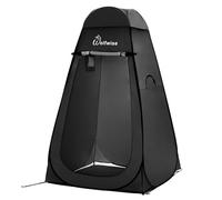 WolfWise Tienda Ducha Portatil, Camping Refugio Solar Pop Up Tiendas instantáneas, Carpas Vestidor Vestuario Espacioso para Ciclismo, Baño, Ducha, Playa,Ancho 47" (120 cm),Alto 75" (190 cm),Negro