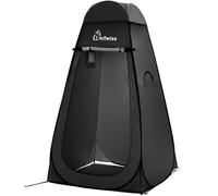 WolfWise Tienda Ducha Portatil, Camping Refugio Solar Pop Up Tiendas instantáneas, Carpas Vestidor Vestuario Espacioso para Ciclismo, Baño, Ducha, Playa,Ancho 47" (120 cm),Alto 83" (210 cm),Negro