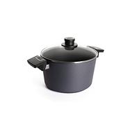 Woll Diamond Lite - Olla con tapa de cristal en caja, diámetro de 24 cm, 13,5 cm de alto, 5 litros, con 2 asas laterales, apta para vitrocerámica, gas, eléctrica, halógena, no apta para inducción,