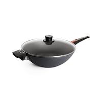 Woll Diamond Lite - Sartén para Wok y agitación con Tapa, inductivo, diámetro de 34 cm, Altura de 11 cm, Apta para Todo Tipo de cocinas, Aluminio Fundido, Revestimiento Antiadherente, Apta para Horno