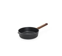 Woll Diamond QXR Eco Logic - Sartén alta (hierro fundido, inductiva, diámetro de 24 cm, 7 cm de alto, con mango de madera firme sostenible, apta para todo tipo de cocinas, sin PFAS, aluminio, color