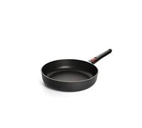 Woll Eco Lite QXR - Sartén inductiva de borde alto, diámetro 28 cm, 7 cm de alto, con mango extraíble, apta para todo tipo de fuegos, sin PFAS, aluminio reciclado, apto para horno, color negro