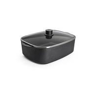 Woll Eco Logic QXR - Cacerola con tapa de cristal, inductiva, 31 x 26 cm, 11 cm de alto, 7,5 litros, apta para todo tipo de cocinas, sin PFAS, aluminio fundido, sellado antiadherente, apto para horno